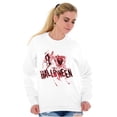 thumbnail image 4 of I Love Halloween Spooky Macabre Sweatshirt for Men or Women Brisco Brands S, 4 of 6