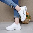 thumbnail image 4 of Fashion Chunky Platform Sneakers Women Classic White Tennis Shoes Comfy Arch Support LAce up Walking Running Shoes, 4 of 7