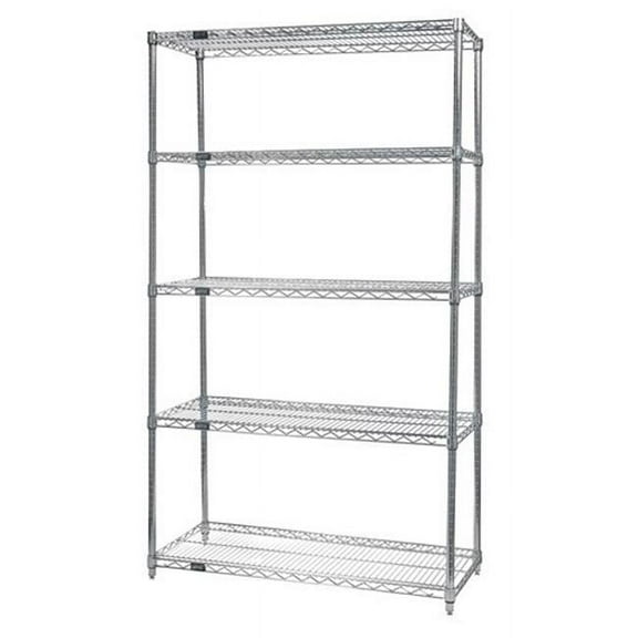 5-Shelf Chrome Wire Shelving Starter Kit, 14 x 24 x 54 in.