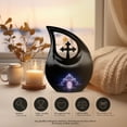 thumbnail image 4 of MUKTIVE Temple Urns for Human Ashes Adult Man & Women (1 Large 10 ", 4 Keepsake 3 "), Black Combo Sets Urns for Human Ashes, Religious Decorative Adult Urn for Remains, Tear Urn for Dad & Mom, 4 of 7
