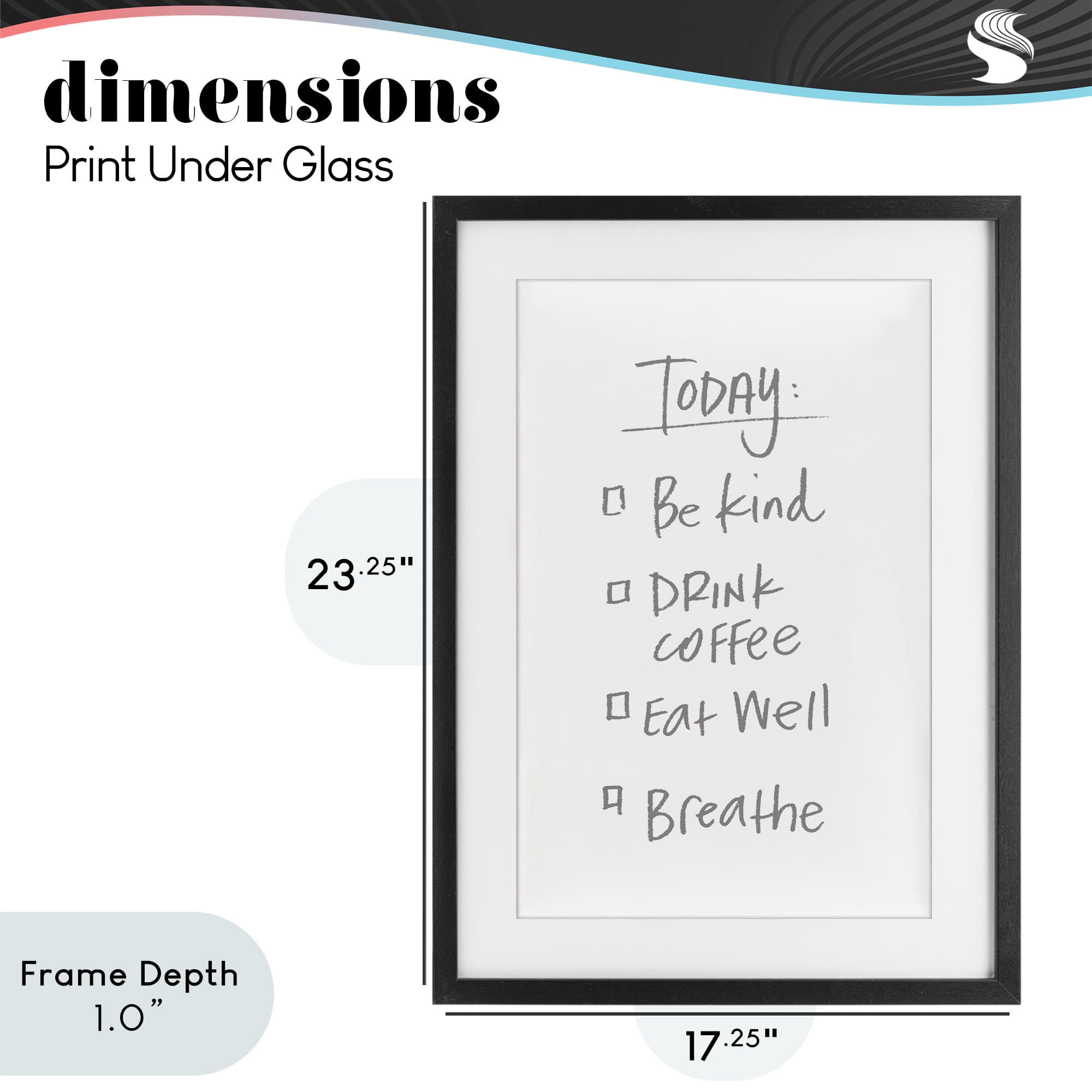 Stupell Industries Simple Today's Checklist Black Framed Print Under Glass, design by SD Graphics Studio
