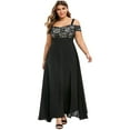 thumbnail image 1 of PENGXIANG Plus Size Cold Shoulder Floral Lace Maxi Party Evening Camis Long Dress, 1 of 5