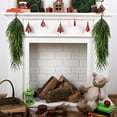 thumbnail image 4 of 2 Pcs Christmas Teardrop Swag, 30" Artificial Faux Pine Needles Teardrop Door Swag, Christmas Norfolk Greenery Teardrop Wreath for Xmas Holiday Door Table Mantle Fireplace Indoor Outdoor Decor, 4 of 7
