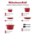 thumbnail image 3 of KitchenAid Ceramic Forged 10 Pcs Nonstick Cookware Set, Dishwasher Safe and Oven Safe to 500°F, Empire Red, 3 of 14