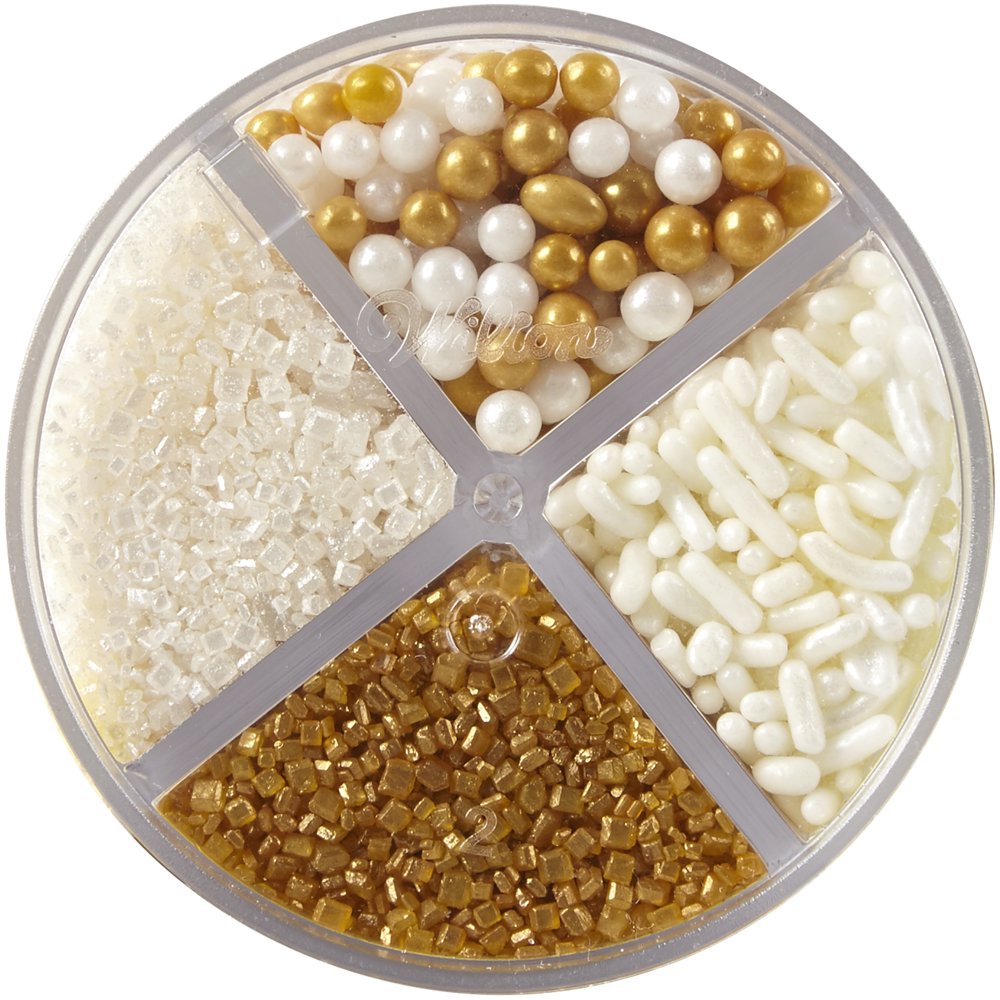 Wilton 4Cell Pearlized Gold Sprinkles Mix, 3.8 oz.