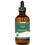 Herb Lore USDA Organic Sage Tincture – Alcohol-Free, 4 fl oz