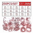 thumbnail image 1 of Red Silicone O Rings 250-100Pcs O-Rings Red Silicone VMQ Seal Sealing O-Rings Silicon Washer Rubber O-Ring Assortment Kit Set, 1 of 3