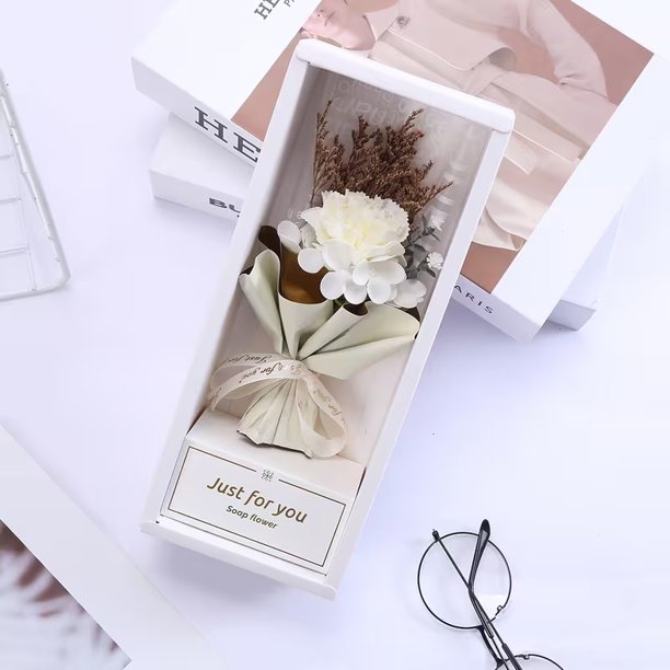1 unidad, caja de regalo de flores eternas, flores de jabón de rosas/ramo de mano, regalo chino del día de San Valentín/decoración exquisita de interiores, mini ramo/decoración al aire libre