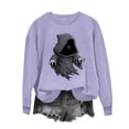 thumbnail image 2 of Halloween Fleece Lined Sweatshirts For Women Fall Crewneck Long Sleeve Ghost Printed Casual Pullover Tops S-XXL, 2 of 6