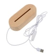 thumbnail image 4 of AURARMLET Wood Lamp Base 1Pack Night Light Stand Chocolate Color Warm Yellow LED Light Display Pedestal, 4 of 6