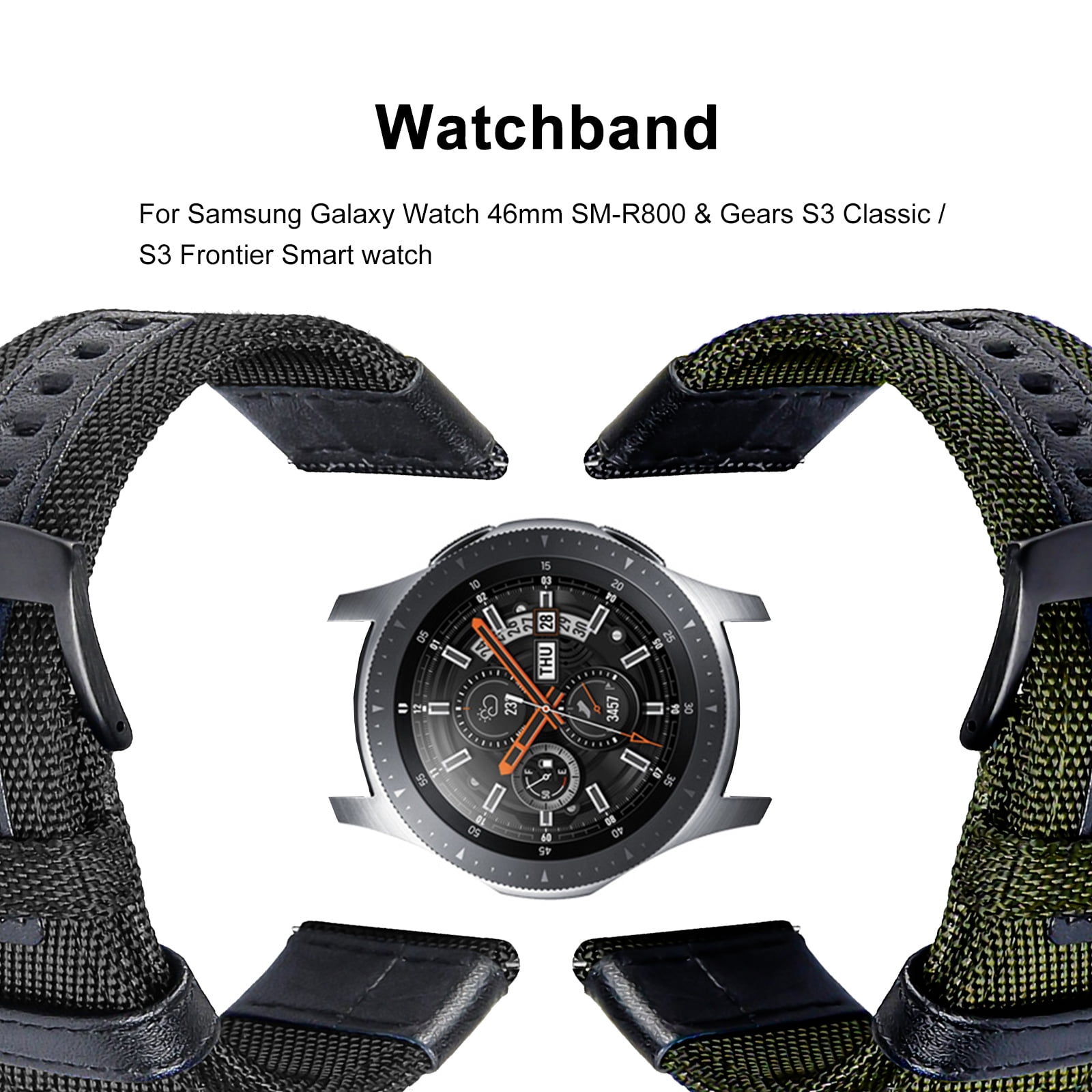 22mm Luxury Leather Nylon Watch Band Strap For Samsung Gear S3 Classic  Frontier