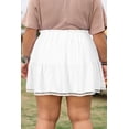 thumbnail image 2 of Women's White Plus Size Boho Ruffled Shorts – Elegant Lace Trim for Summer Days, 4X, 2 of 10