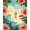 Coral Teal, Pattern 3, variant on ODIKA 5'x7' Tropical Hibiscus Surfboard Artwork Area Blue Washable Rug Non-Slip, Low Pile, Stain Resistant for Guest Room, Lounge, Apartment