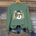 thumbnail image 5 of SYMOID Womens Green Christmas Sweatshirt, Soft Cotton Loose Crew Neck with Snowman Graphic, Festive Holiday Pullover (S-XXL),Size M, 5 of 6