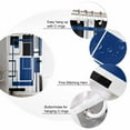 thumbnail image 5 of Abstract Geometric Navy Blue Color Block Shower Curtain for Bathroom, Gray Stripe Modern Art Waterproof Shower Curtains Washable Quick Dry with Hooks Bathtub Curtains 72x72 IN, 5 of 7