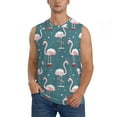 thumbnail image 3 of Uemuo Flamingo Pattern Men's Sleeveless T-Shirt,Muscle Athletic Tank Top, Moisture-wicking Quick-dry Breathable Classic Tee Top for Gym Run Outdoor Sports-X-Large, 3 of 8