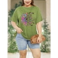 thumbnail image 5 of XCHQRTI Womens Daisy Tshirt Graphic Plus Size Casual Shirt Oversized Short Sleeve Summer Flower Tops, 5 of 8