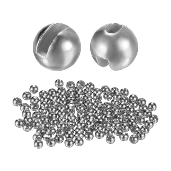 Uxcell 2mm Dia Tungsten Beads for Fly Tying [150PCS] - Slotted Head Ball- [#18-20 - Tungsten Color] Sink Deeper Fly Fishing Materials