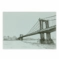 thumbnail image 1 of New York Cutting Board, Digital Drawn Brooklyn Bridge Unusual Graffiti Style Old Urban Cityscape Print, Decorative Tempered Glass Cutting and Serving Board, Small Size, Brown White, by Ambesonne, 1 of 1
