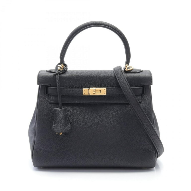 Pre Owned Hermes Kelly 25 Handbag Togo Women s Black W Engraved G Hardware Like New Walmart