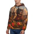 thumbnail image 2 of KLL Cat Dog Friendship Print Mens Hoodie Long Sleeve Casual Pullover Hooded Sweatshirt Fashion Drawstring Hoodies with Pocket-Medium, 2 of 6
