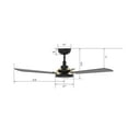 thumbnail image 6 of Smaair 56" 3 Blades Black Smart Ceiling Fan with Remote, Light Kit Included, 6 of 7