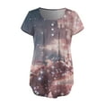 thumbnail image 2 of Gibobby Playera Manga Corta para Mujer Mujeres Tops Hide Belly Túnica Camisetas manga corta Bohemia Verano Henley Camiseta Blusas casuales elegantes(Oro Rosa,CH), 2 of 4
