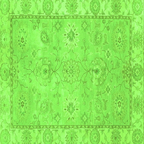 Ahgly Company Indoor Square Abstract Green Modern Area Rugs, 3' Square