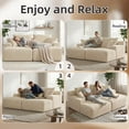 thumbnail image 3 of 80" Oversized Double Chaise Lounge Indoor,Corduroy Boneless Sleeper Sofa Bed with Deep Seat,Pillows for Living Room,Bedroom,Apartment, 3 of 10