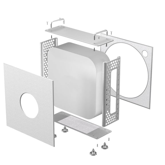 Metal Chassis Case for Mac Mini M4/M4 Pro 2024 Aluminum Vertical Stand Computer Case Protective Dustproof Heat Dissipation Bracket Storage Cover DIY Part