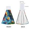 thumbnail image 3 of Dailycode Kitchen Wash Cloths with Hanging Loops Absorbent Absorbent Quick Drying Hand Towels, 2 Pack, Lemons Wine Leaves on Water, 3 of 7