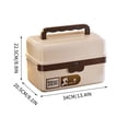 thumbnail image 2 of 3-Layer Plastic Lockable Storage Box, Portable Folding Tackle Box with Handle and Adjustable Dividers, Multipurpose Organizer for Sewing Supplies, Art Crafts and Small Tools, 13*9*8in, B, 2 of 6