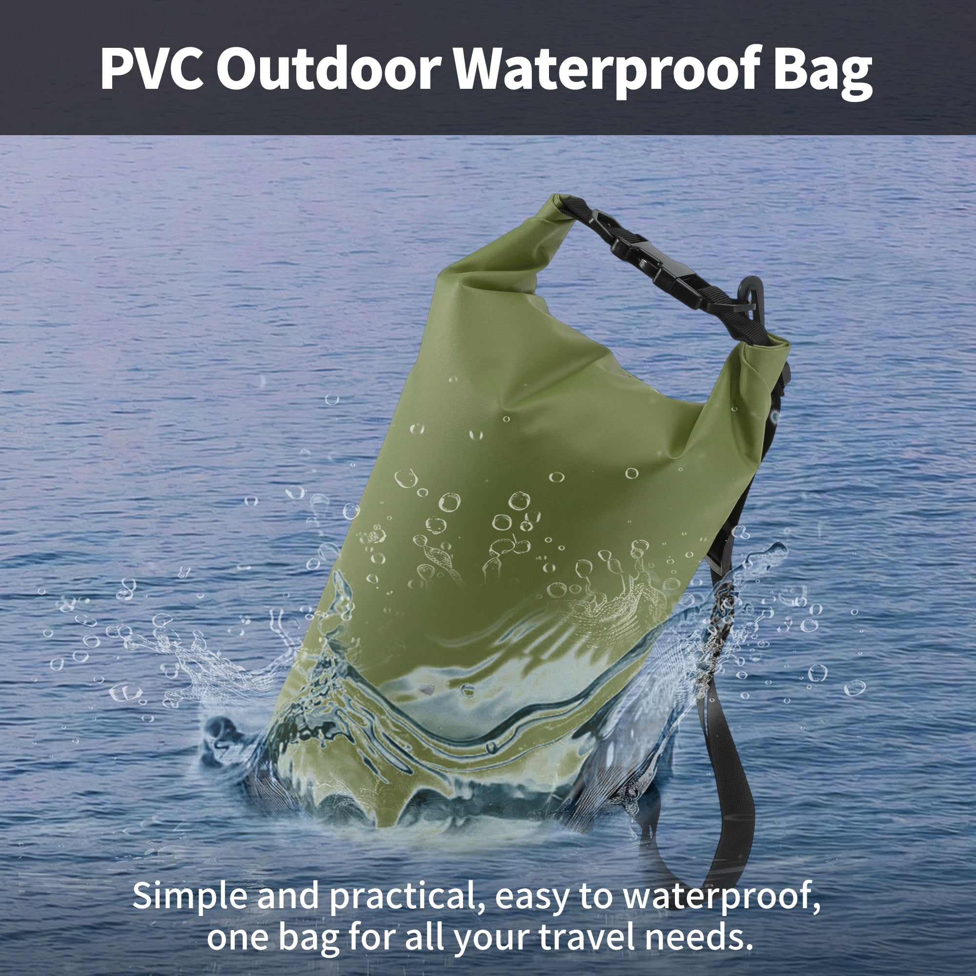 Unique Bargains Durable Waterproof Dry Bag Deep Green
