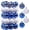 Blue & White, variant on 30ct Christmas Ball Ornaments, 2.36 in Shatterproof Xmas Tree Decorations, Plastic Baubles for Holiday, Party, Wedding, or Home Decor, Red & Gold