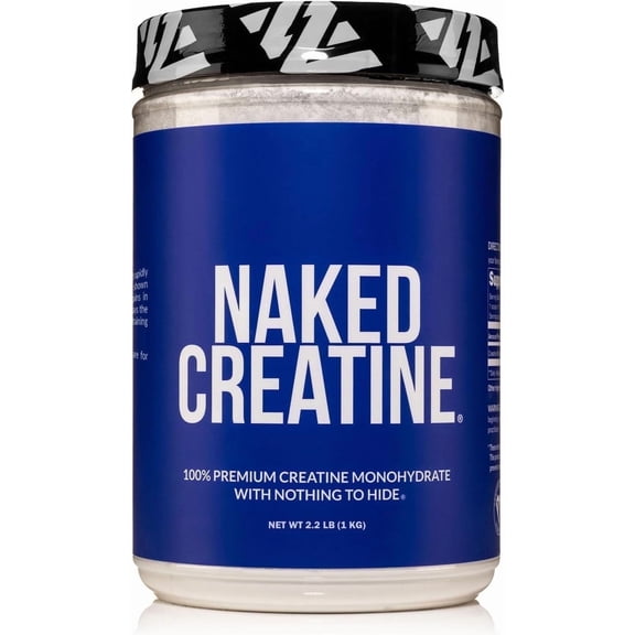 Naked Creatine Monohydrate, Unflavored Micronized Creatine Powder Supplement, 1KG 200 Servings