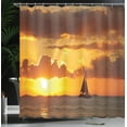 thumbnail image 4 of Ambesonne Ocean Shower Curtain, Ocean Boat Freedom Theme, 69"Wx84"L, Marigold Dark Orange, 4 of 5