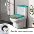 thumbnail image 4 of HELLHERO Turquoise Garden View Toilet Seat Cover Replacement, Easy to Install Polyester Toilet Cover, U-Shaped, 4 of 8