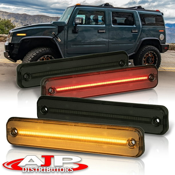 For 20032009 Hummer H2 (4Pieces) Front Amber + Rear Red LED Side