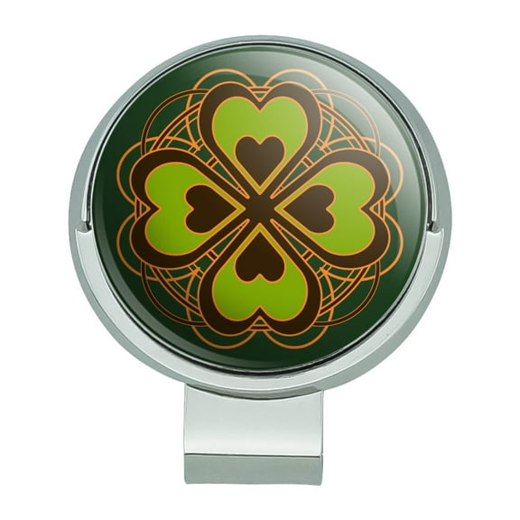 Four Leaf Clover Lucky Golf Hat Clip With Magnetic Ball Marker