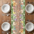thumbnail image 6 of Happy Easter Bunny Table Runner - 108 Inch Long, Kitchen Dining Table Runner Dresser Scarves, Spring Floral Wooden Sage Green Plaid Farmhouse Decor for Coffee Tables Wedding Party Banquet, 6 of 8