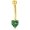 Heart-shaped green, variant on Sterling Silver 14G Belly Button Rings Cross/Cat/Butterfly/Cow/Skull/Birthstone Heart Navel Rings 16mm Body Piercing Jewelry for Women