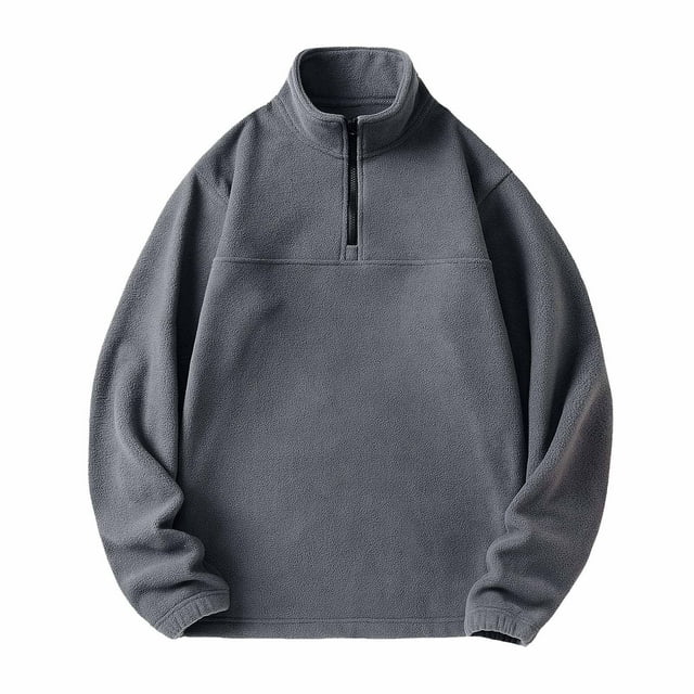 Chbgutlmr Mens Sweatshirts Fleece Zipper Long Sleeve Drop Shoulder Fall Winter Comfy Warm Pullover Tops