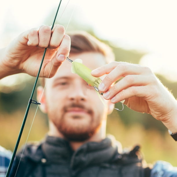 Accesorios de cebo de pesca con señuelo de falda de calamar luminoso para agua salada (luz blanca)