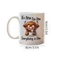 thumbnail image 2 of Funny Coffee Mug 11 oz White Ceramic With Stressed Cow Illustration And \, 2 of 5
