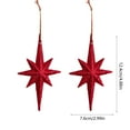 thumbnail image 3 of yulier 2 Pcs Glitter Octagonal Star Christmas Ornaments, Christmas Tree Decorations Plastic Star Hanging Pendant Christmas Tree Ornaments for Wedding Holiday Party Decor, 4.88"x2.99", Red, 3 of 6