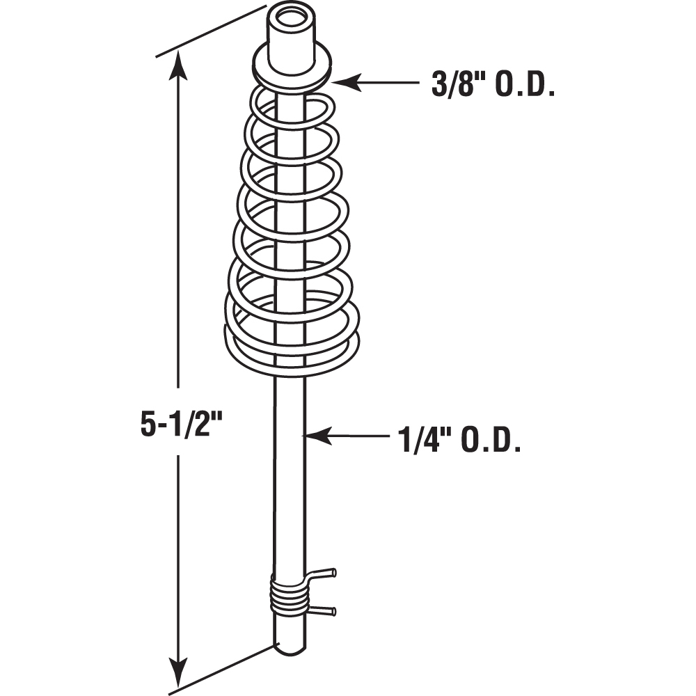 Bi-Fold Top Pivot Rod, Steel, spring-loaded, Clip, 6-3/8 in. - image 2 of 4