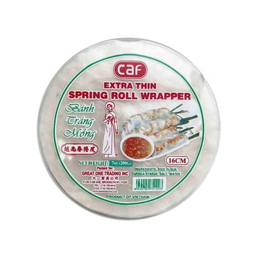 CAF Young Lady Premium Spring Roll Wrapper 7oz, (Round 16cm Spring Roll Wrappers)