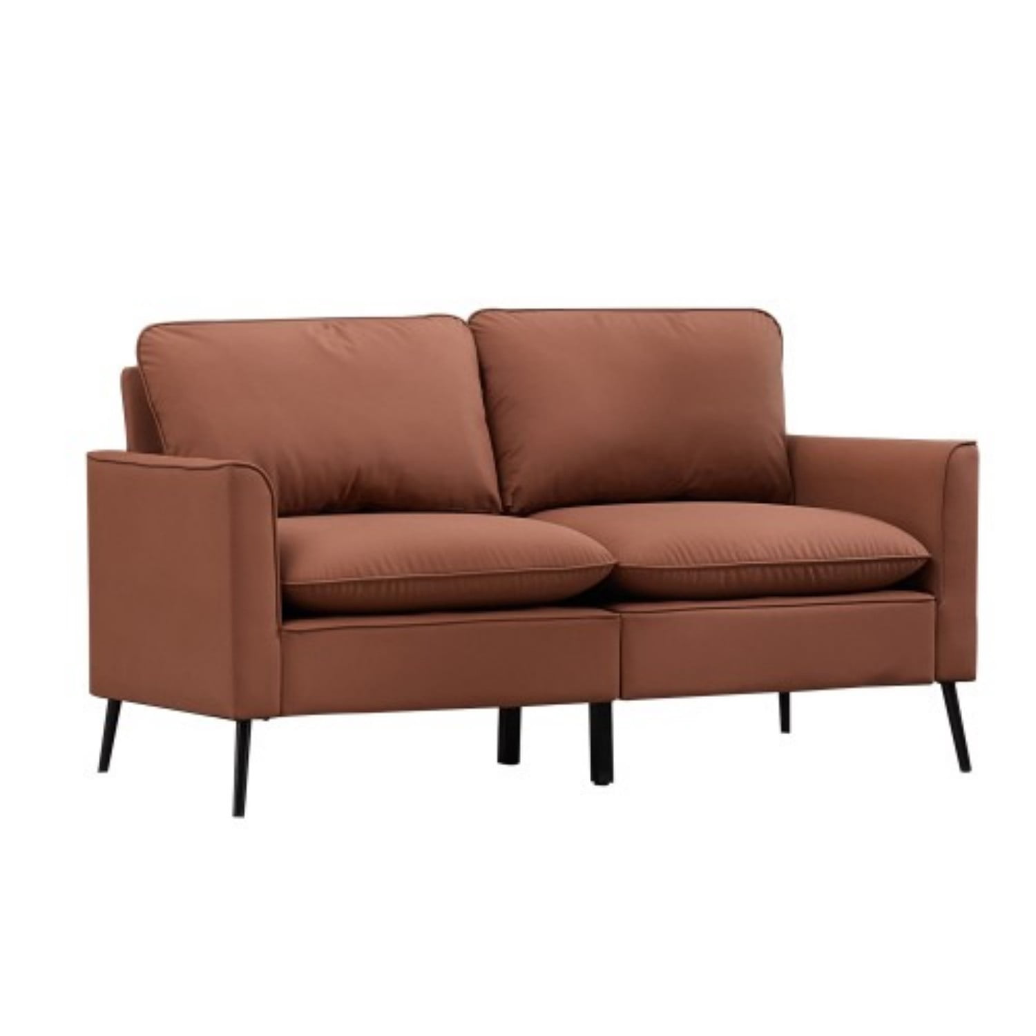 Cat Paw Accent Chair, Modern Faux Leather Upholstered Armchair, Nordic Retro Single Sofa Chair with Soft Cushion and Ergonomic Back Support for Living Room Bedroom Balcony Office, Brown
