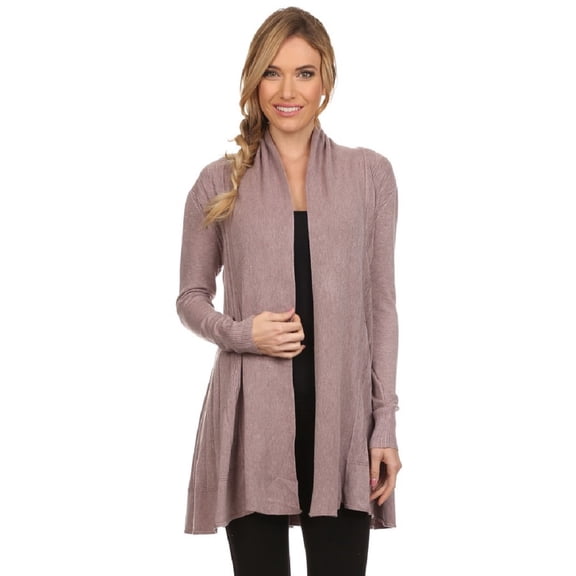 Women's Knit Casual Solid Open Cardigan Sweater
