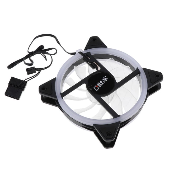 1 paquete de 4 piezas 12V DC 12cm Computer Fan para caja de computadora 4 Bucle de luz de 4 colores CUTICAT Ventilador de caja estándar de 120 mm